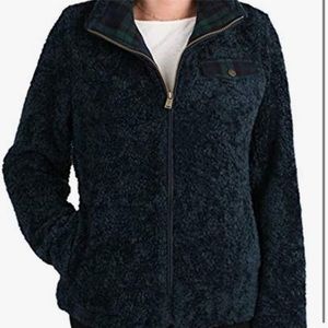 Pendleton Navy Fuzzy with Plaid Full-Zip Jacket-Size XL (pre-owned) - (#0010)